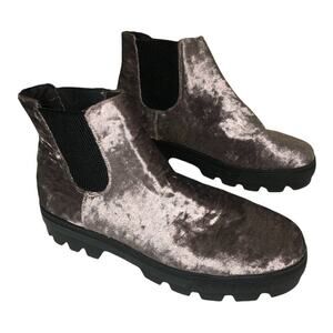 Asos Shoes Purple Crushed velvet chunky sole